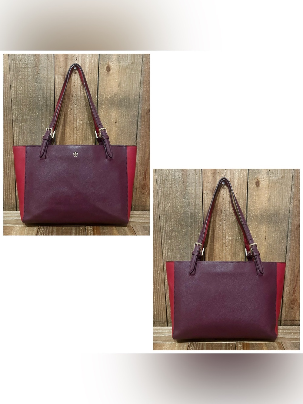 Tory Burch. York Leather Buckle Tote with Free Bag Scarf, Dust Bag & Bag Charm. - Picture 4 of 16